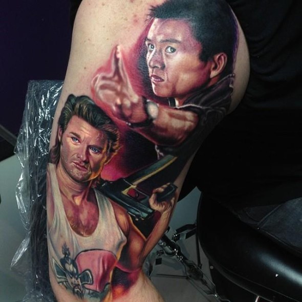 Crazy detailed Big Trouble In Little China sleeve tattoo
